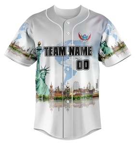Maillots de baseball et de softball pour adultes de l'équipe des États-Unis, impression numérique, respirant, spandex/coton, séchage rapide, antibactérien, personnalisé pour l'équipe - Product Image 4