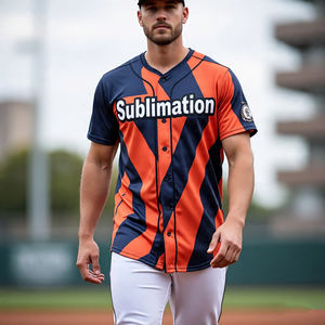 Customized Printed Breathable Quick Dry Baseball Jersey Sports Training Player Name Button <b>Down</b> Sublimation Unisex - Product Image 6