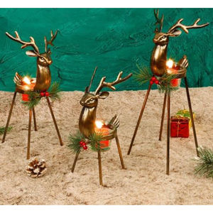 Decoraciones navideñas Reno Tealight Portavelas Superventas Centro de mesa y exhibición en el precio más barato - Product Image 1
