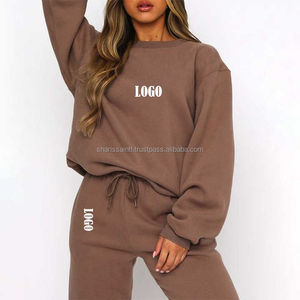 Ensemble survêtement d'entraînement pour femmes de grande taille, sweat-shirt et pantalon de survêtement en polaire personnalisés pour le sport - Product Image 2