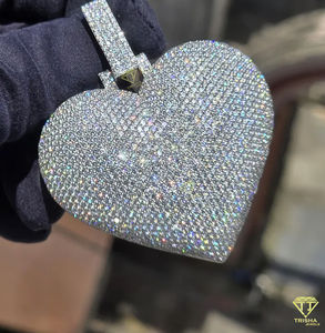 Pendentif VVS personnalisé cultivé en laboratoire bijoux hip hop glacés pendentif en argent sterling 925 plaqué or 10 carats cadeau bling personnalisé - Product Image 4