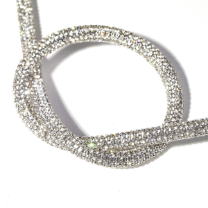 Lacets de chaussures personnalisés en strass 4mm 6mm 8mm, lacets diamantés avec embouts métalliques ronds et diamants, cordon de serrage pour sweat à capuche - Product Image 3