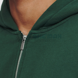 เสื้อฮู้ดมีซิปสำหรับผู้ชายผ้าฟลีซซับในไซส์ XS ผ้าฝ้ายพิมพ์ลายสีพื้น - Product Image 6