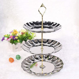 พรีเมี่ยมคุณภาพใหม่สไตล์การออกแบบเงินสําเร็จรูปเค้กขาตั้งจานงานแต่งงานโต๊ะตกแต่งเค้กขาตั้งที่ดีที่สุดราคา - Product Image 3
