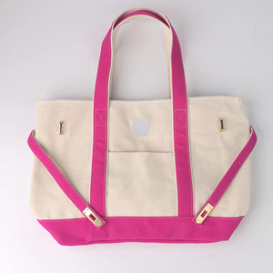 Bolsa Grande de Lona com Detalhes Contrastantes e Fecho de Zíper Superior, Ideal para Compras, Presentes, Viagens, Praia e Barco, com Bolso Frontal - Product Image 2