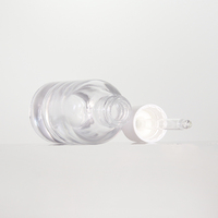Flacons compte-gouttes en verre épais de 30 ml de qualité supérieure avec bouchon blanc pour sérum de soin de luxe et huile d'aromathérapie