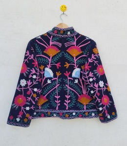 เสื้อแจ็คเก็ตผ้าฝ้ายปักลายดอกไม้สไตล์โบฮีเมียน คอจีน แขนยาว ไซส์ใหญ่ เสื้อคลุมลำลองสำหรับฤดูใบไม้ร่วง สำหรับผู้ใหญ่ - Product Image 3
