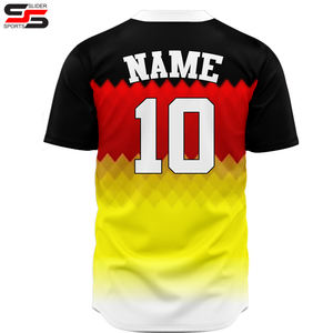 ชุดเสื้อเจอร์ซีย์สำหรับเล่นเบสบอลทีมกีฬาแห้งเร็วผ้าโพลีเอสเตอร์ซับลิเมชันมีกระดุมพิมพ์100% - Product Image 2