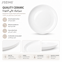 Assiette creuse en céramique de 10 pouces, motif lune, en porcelaine blanche minimaliste, compatible micro-ondes, qualité supérieure