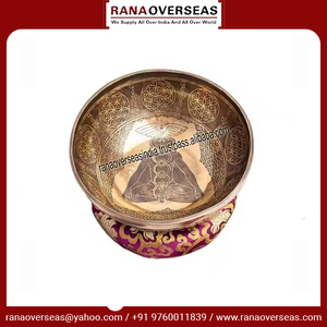 Cuenco Tibetano de Latón Fundido de 9 Pulgadas con los Siete Chakras para Yoga, Meditación, Feng Shui y Relajación - Product Image 2