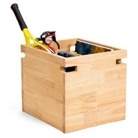 Boîte de rangement en bois massif naturel avec poignées intégrées, étagère d'organisation, petite boîte de présentation en bois moderne imperméable, vente au détail