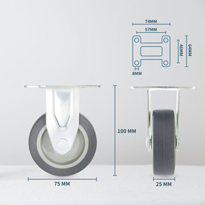 Rodillo rígido de 75mm con núcleo de PP y rueda TPR - Product Image 2