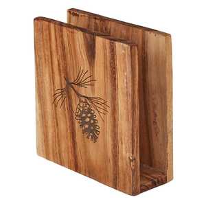 Summit Ridge grabado cubiertos Caddy servilletero de madera para mesa Showpiece soporte de papel tisú mejor - Product Image 3