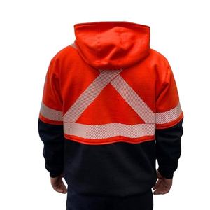 High Visibility <b>Hoodie</b> for Men Reflective Workwear Safety <b>Hoodie</b> Custom OEM Private Label Factory Supplier For Men - Product Image 4