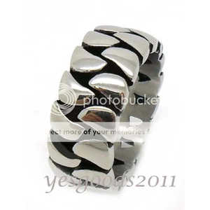 USA Seller Vintage Silver Stainless Steel Biker Fashion <b>Ring</b> 9MM <b>Sizes</b> 8-12 SR79 - Product Image 3
