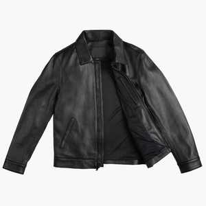 OEM personalizado chaqueta de cuero de motorista genuino para los hombres de marca privada fabricante de lona invierno XS pedidos a granel en todo el mundo envío - Product Image 2