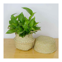 Bonne vente Mini ensembles de vases à fleurs en jonc de mer Petits vases en paille décoratifs de table pour fleurs sèches et artificielles Service personnalisé