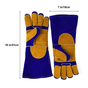 Guantes de Seguridad de Cuero Vacuno Dividido Amarillo de Fábrica Baratos, Guantes de Trabajo de Cuero para Soldadura para Trabajadores Hombres y Mujeres - Product Image 3
