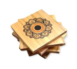 Posavasos de Madera de Nogal Natural, 2 Piezas, 10mm/5mm de Grosor, Duraderos, Elegantes, Cuadrados, Diseño Clásico, Ecológicos, Hechos a Mano, Decoración para Mesa - Product Image 3