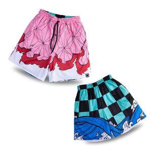 Pantalones cortos de malla de poliéster a la moda de verano, pantalones cortos de baloncesto con cordón para hombre con estampado completo personalizado y bolsillos con cremallera - Product Image 1