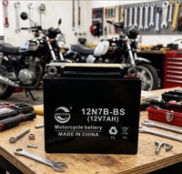 Batterie de moto AGM sans entretien 12N7B-BS 12V 7Ah à forte puissance de démarrage pour scooter et VTT