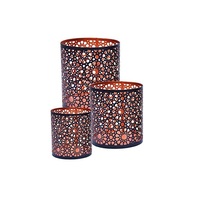 Porte-bougie votif moderne en fer forgé à motif de feuilles, fait main, personnalisable, avec logo et design sur mesure, élégant, pour décoration intérieure de Noël