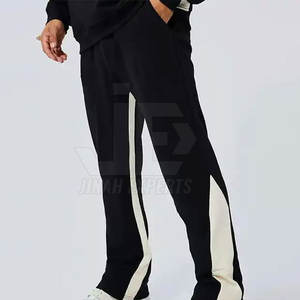 Nouveau Style utilisation en plein air hommes pantalons empilés meilleure qualité couleur unie hommes pantalons droits incurvé rayé vente pantalons de survêtement homme pantalon - Product Image 2