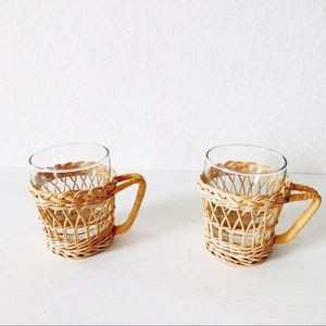 อุปกรณ์เสริมบนโต๊ะสำหรับเครื่องดื่มถ้วยหวายธรรมชาติห่อเหยือกแก้วเครื่องครัวของขวัญตกแต่งห้องครัวที่ดีที่สุด - Product Image 1