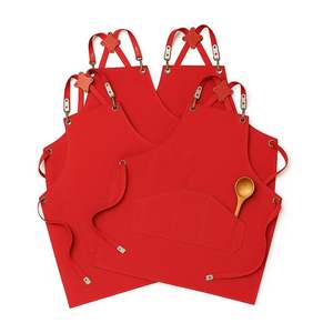 Delantal de Chef Personalizado de Alta Calidad con Logotipo, de Cuero, Lona, Algodón, Resistente al Agua, Protección UV, con Tirantes Cruzados, para Cocina, Bar, Cafeterías - Product Image 3