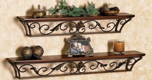 Classic metal & wood <b>wall</b> <b>shelf</b> <b>wall</b> <b>mounted</b> storage <b>shelves</b> for home hotels living room kitchen bathroom home decor accessories - Product Image 3