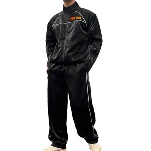 Survêtements pour hommes personnalisés veste et pantalon en nylon à fermeture éclair Jogger ensembles de gymnastique survêtement uni à la mode survêtement solide conception personnalisée - Product Image 1