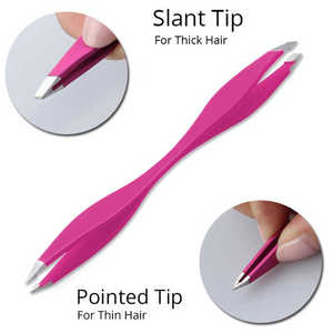 Pince à sourcils double face en acier inoxydable de la meilleure conception, incliné dans les deux sens avec pointe pointue pour l'épilation des cheveux - Product Image 2