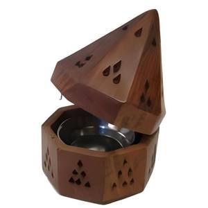 House Bakhoor burner Wood Arabic Bamboo Wooden <b>Incense</b> <b>Sticks</b> <b>Holder</b> Box <b>Incense</b> Burner Use for Ramadan From India - Product Image 2