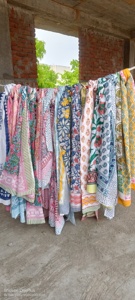 โสร่งผู้หญิงผ้า100% พิมพ์ลายดอกไม้ผ้าบาติกคามีคอตตอนผ้าโสร่งสไตล์อินเดีย - Product Image 2