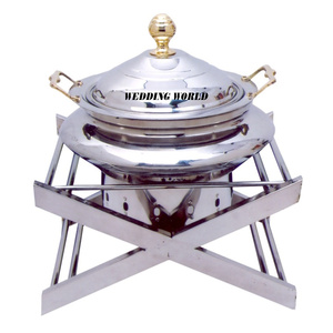 Metal Chafing Dish High Quality Shiny Polished Dinnerware Casserole Round Shape Luxury New Metal Food Warmer - Product Image 3