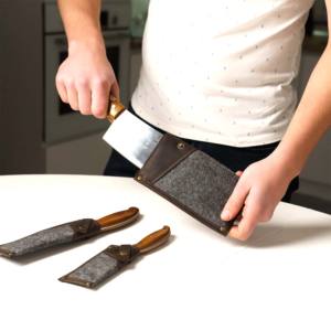 Produit OEM d'usine de haute qualité 2022, fourreau en cuir à haute teneur pour couteaux de cuisine - Product Image 3