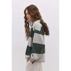 Sudadera de Cuello Redondo a Rayas para Uso Diario, 100% Algodón - Product Image 3