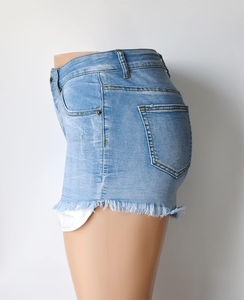 กางเกงขาสั้นผ้ายีนส์สำหรับผู้หญิงกางเกงขาสั้นผ้ายีนส์เอวกลางแห้งเร็วระบายอากาศได้ดี2025บริการ OEM - Product Image 2