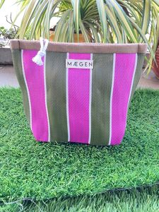 กระเป๋าผ้าไนลอนสำหรับเดินทางชายหาดแบบมีซิปใช้ซ้ำได้เป็นมิตรกับสิ่งแวดล้อมกระเป๋าเครื่องสำอาง - Product Image 5