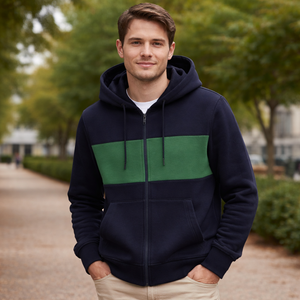 Sudadera con Capucha y Cremallera para Hombre, 100% Algodón Fleece 300g, Estampado Personalizado, con Bolsillo, Corte Regular de Otoño, Servicio OEM, Hecho en Pakistán - Product Image 3