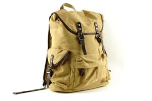 Premium Genuine Leather <b>Canvas</b> <b>Backpack</b> Outdoor School Work Hiking Travel Use Unisex Durable Spacious Multi-Pocket Eco-Friendly - Product Image 2