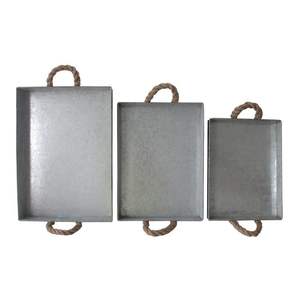 Grossiste Plateau de service en fer galvanisé avec poignées forme ronde pour ferme hôtel plateaux de service de table - Product Image 3