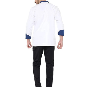 Uniforme de chef de color sólido de etiqueta privada para hombres y uniformes de chef de cocina de restaurante de hotel de poliéster 100% de alta calidad - Product Image 5