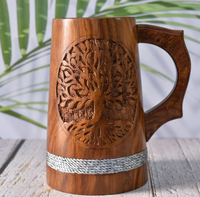 Tasse en corne de buffle polie 100% naturelle 500ml, thème religieux, emballage cadeau, écologique, haute qualité, toucher réel