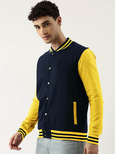 Chaqueta Universitaria de Lana con Logotipo Personalizado, Estilo Moderno, para Hombre, Cierre de Botones, Bolsillos Interiores, Chaqueta Bomber de Béisbol Universitaria - Product Image 4