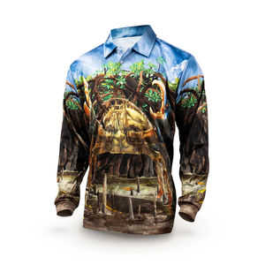 Camisas de pesca de manga larga impermeables con protección UV de secado rápido transpirables de talla grande personalizadas moda de verano cómodas Vintage - Product Image 1