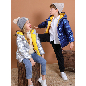 แจ็กเก็ตขนเป็ดสีเงินเมทัลลิกสำหรับเด็กเสื้อโค้ทให้ความอบอุ่นในฤดูหนาวระบายอากาศได้ดีเป็นมิตรกับสิ่งแวดล้อมเสื้อโค้ทกันลมสำหรับเด็กผู้หญิงเด็กผู้ชาย - Product Image 4