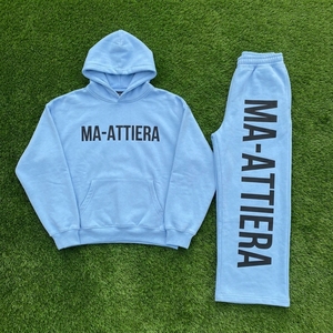 Ensemble de survêtement décontracté deux pièces pour femme : sweat à capuche oversize bleu clair et pantalon de jogging large - Product Image 6
