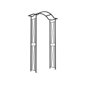 Belle arche de jardin en métal enduit de poudre noire pour support de toile de fond pour décor de pelouse de mariage intérieur extérieur - Product Image 6