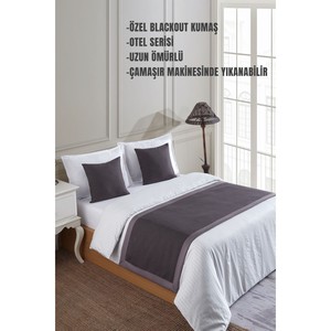 ชุดเครื่องนอนตกแต่งโรงแรมหรู Varol ขนาด 70x250 ซม. พร้อมปลอกหมอนอิง 2 ใบ ขนาด 45x45 ซม. คุณสมบัติที่สามารถซักล้างได้ - Product Image 3